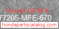 Honda 77205-MFE-670 genuine part number image