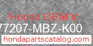 Honda 77207-MBZ-K00 genuine part number image