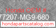 Honda 77207-MG9-680 genuine part number image