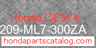 Honda 77209-ML7-300ZA genuine part number image