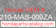 Honda 77210-MAS-000ZA genuine part number image