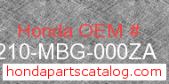 Honda 77210-MBG-000ZA genuine part number image