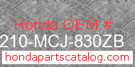 Honda 77210-MCJ-830ZB genuine part number image