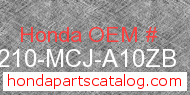 Honda 77210-MCJ-A10ZB genuine part number image