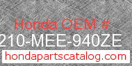 Honda 77210-MEE-940ZE genuine part number image