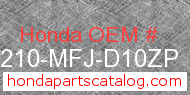 Honda 77210-MFJ-D10ZP genuine part number image