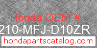 Honda 77210-MFJ-D10ZR genuine part number image