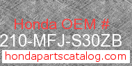 Honda 77210-MFJ-S30ZB genuine part number image