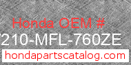 Honda 77210-MFL-760ZE genuine part number image