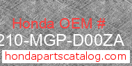 Honda 77210-MGP-D00ZA genuine part number image