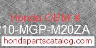 Honda 77210-MGP-M20ZA genuine part number image