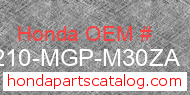 Honda 77210-MGP-M30ZA genuine part number image