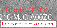 Honda 77210-MJC-A00ZC genuine part number image