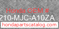 Honda 77210-MJC-A10ZA genuine part number image