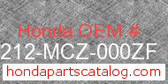 Honda 77212-MCZ-000ZF genuine part number image