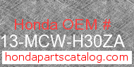 Honda 77213-MCW-H30ZA genuine part number image