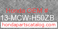Honda 77213-MCW-H50ZB genuine part number image