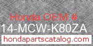 Honda 77214-MCW-K80ZA genuine part number image