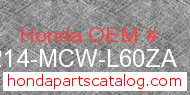 Honda 77214-MCW-L60ZA genuine part number image