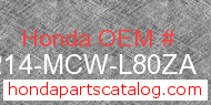 Honda 77214-MCW-L80ZA genuine part number image