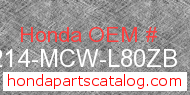 Honda 77214-MCW-L80ZB genuine part number image