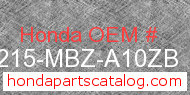 Honda 77215-MBZ-A10ZB genuine part number image