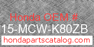 Honda 77215-MCW-K80ZB genuine part number image