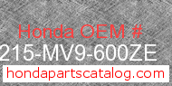 Honda 77215-MV9-600ZE genuine part number image