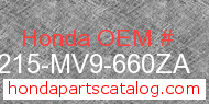 Honda 77215-MV9-660ZA genuine part number image