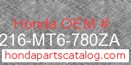 Honda 77216-MT6-780ZA genuine part number image
