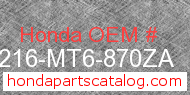 Honda 77216-MT6-870ZA genuine part number image