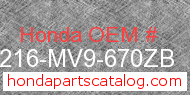 Honda 77216-MV9-670ZB genuine part number image