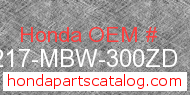 Honda 77217-MBW-300ZD genuine part number image