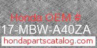 Honda 77217-MBW-A40ZA genuine part number image