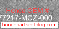 Honda 77217-MCZ-000 genuine part number image