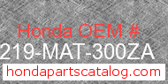 Honda 77219-MAT-300ZA genuine part number image