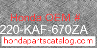 Honda 77220-KAF-670ZA genuine part number image