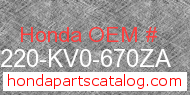 Honda 77220-KV0-670ZA genuine part number image