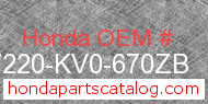 Honda 77220-KV0-670ZB genuine part number image