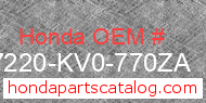 Honda 77220-KV0-770ZA genuine part number image