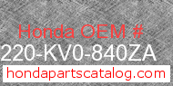 Honda 77220-KV0-840ZA genuine part number image
