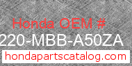Honda 77220-MBB-A50ZA genuine part number image