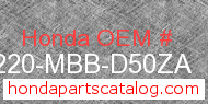 Honda 77220-MBB-D50ZA genuine part number image