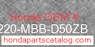 Honda 77220-MBB-D50ZB genuine part number image