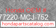 Honda 77220-MCJ-752 genuine part number image