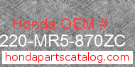 Honda 77220-MR5-870ZC genuine part number image