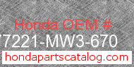 Honda 77221-MW3-670 genuine part number image