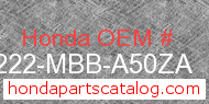 Honda 77222-MBB-A50ZA genuine part number image