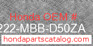 Honda 77222-MBB-D50ZA genuine part number image