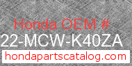 Honda 77222-MCW-K40ZA genuine part number image